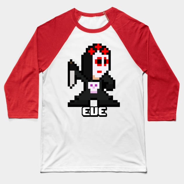 Slasher Man: Eve retro 8bit Baseball T-Shirt by WithoutYourHead